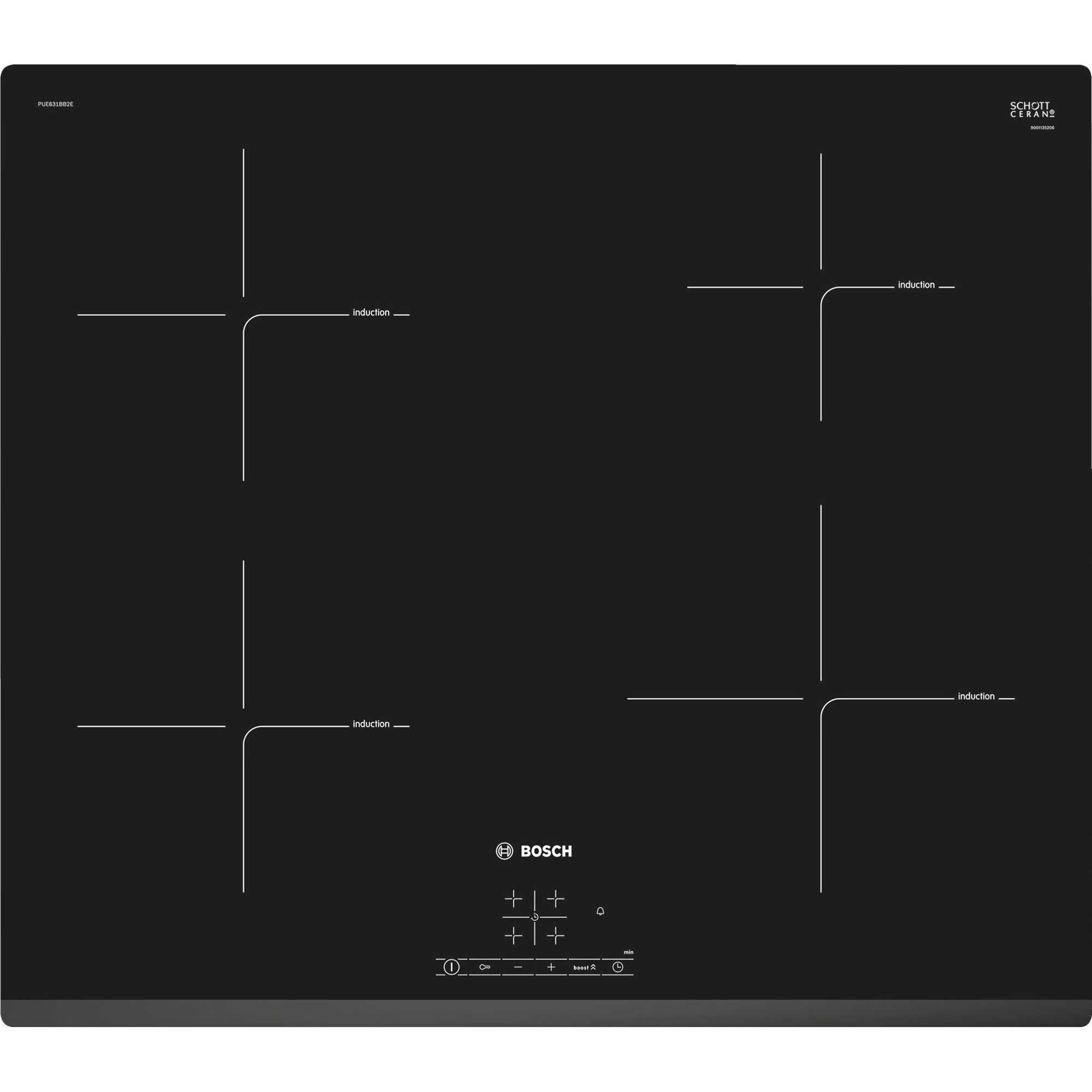 Варочная поверхность Bosch PUE631BB1E, цвет черный, размер да - фото 1