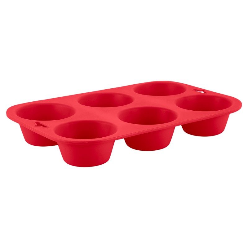 Форма для кексов Guffman Casa forno на 6 шт, цвет красный - фото 1
