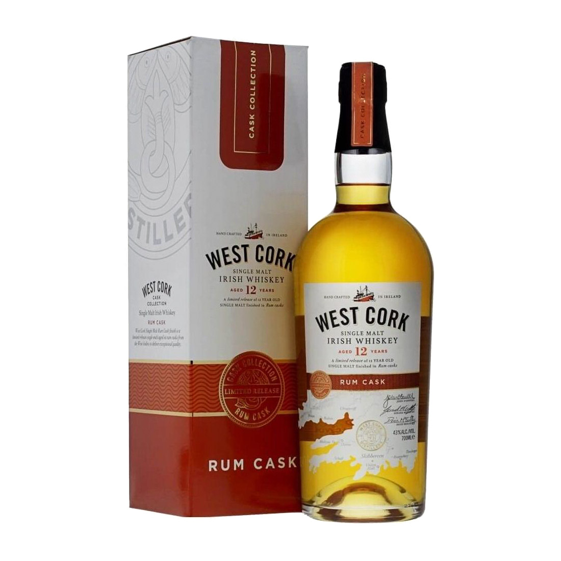 West cork виски. West Cork 12 years Sherry Cask - виски Вест Корк 12 лет Шерри Каск 0.7 л. Виски 