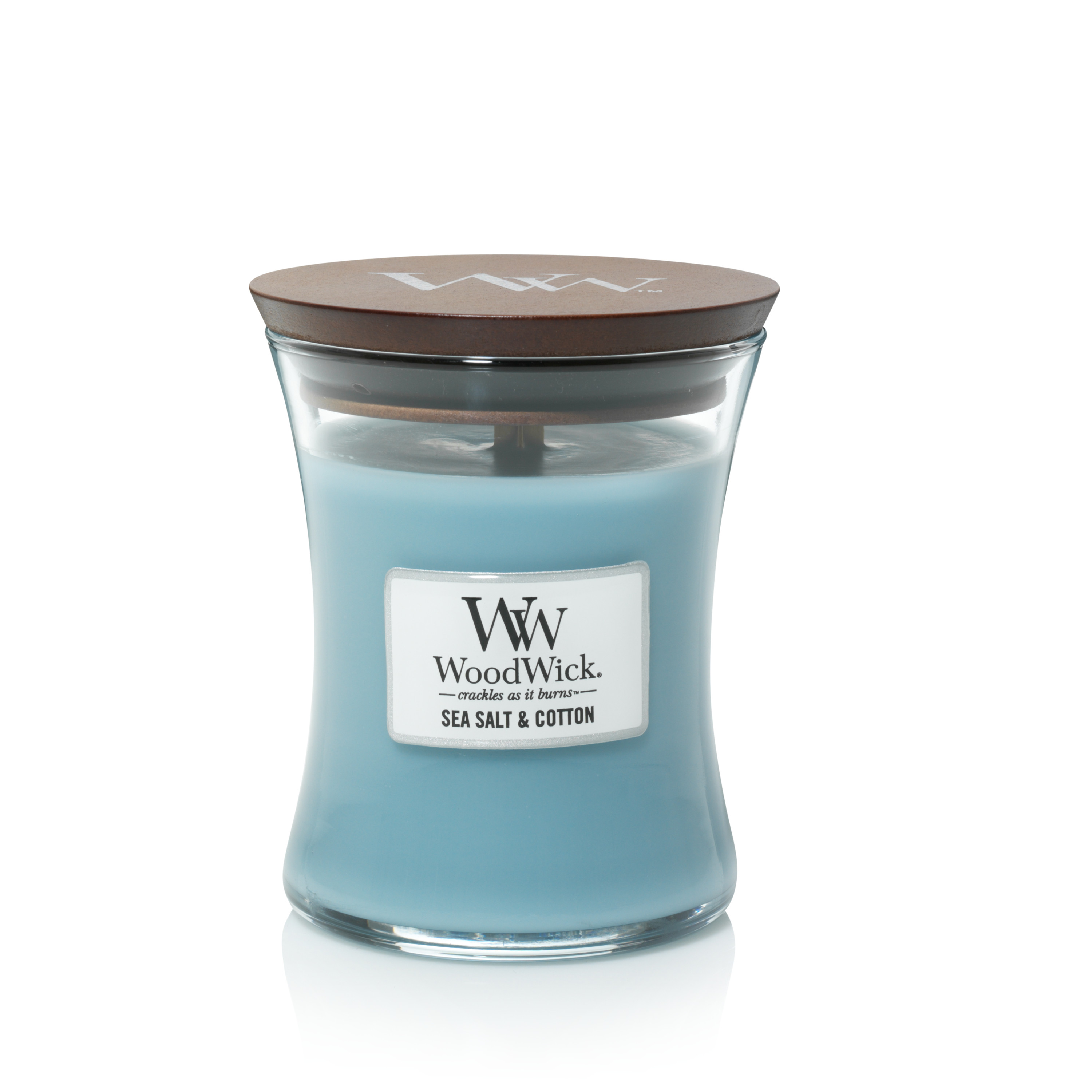 фото Аромасвеча woodwick морская соль и хлопок 11 см