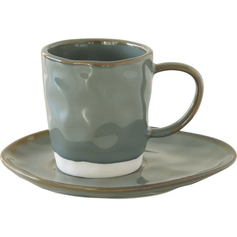Чашка с блюдцем Easy Life Interiors 250 мл, цвет серый - фото 1