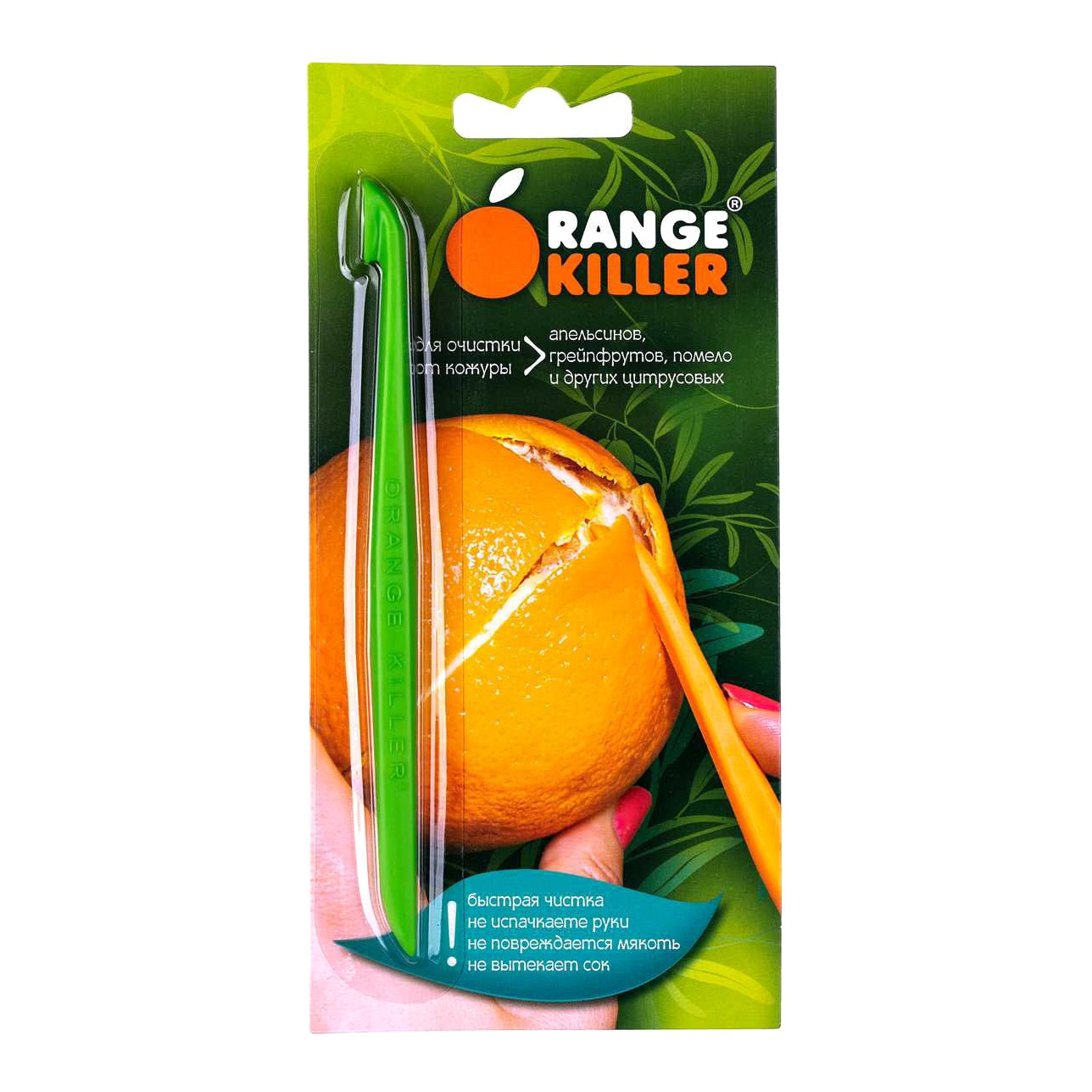 фото Нож для чистки цитрусовых orange killer 15,6x10 см зеленый