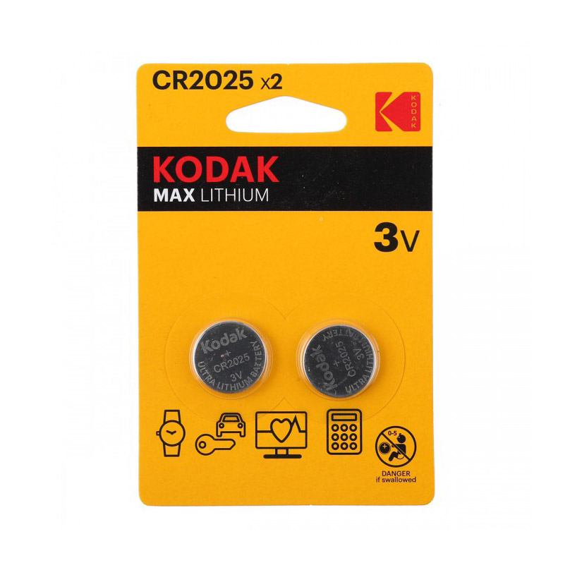 Батарейки Kodak Max Lithium  CR2025 2BL 3В