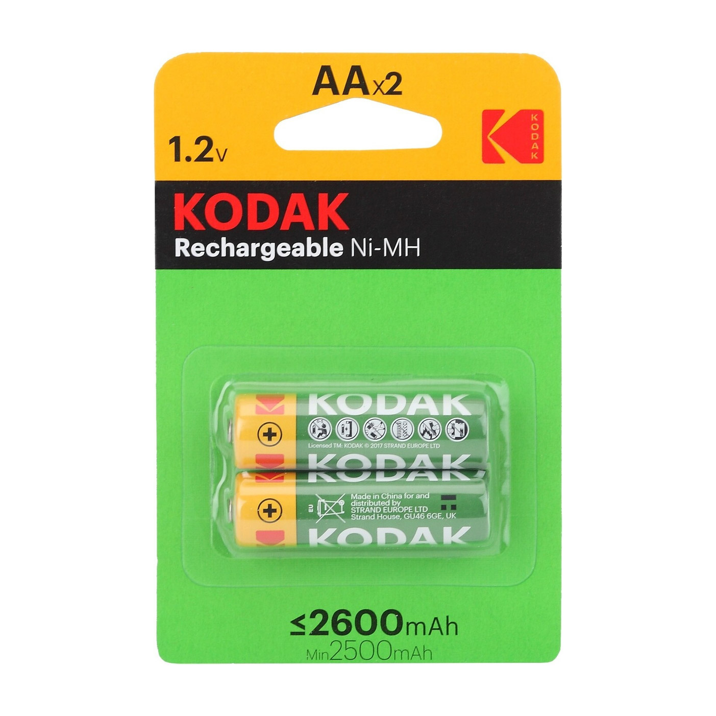 

Батарейки Kodak HR06-2BL 2600 mAh, Зеленый;желтый