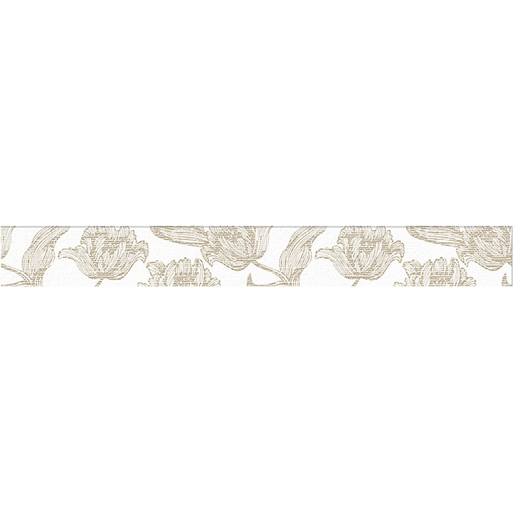 фото Бордюр azori mallorca beige floris 7,5х63 см азори