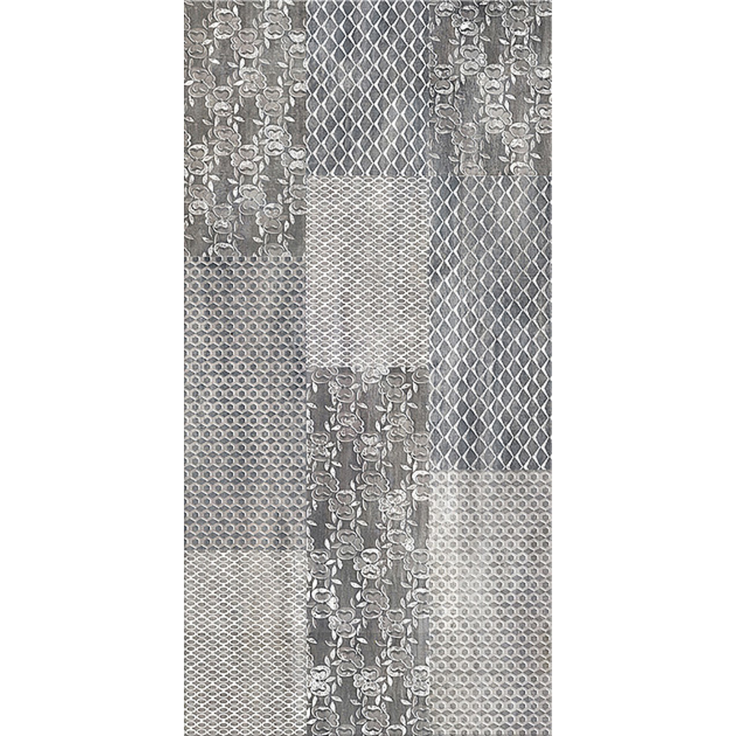 фото Плитка azori pandora grey ornament 31,5х63 см азори