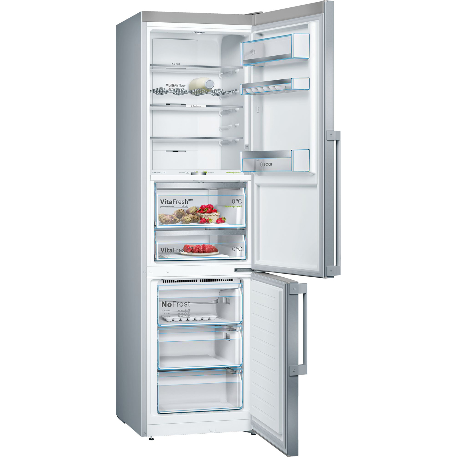 Холодильник Bosch KGF39PI3OR, цвет серебристый - фото 2