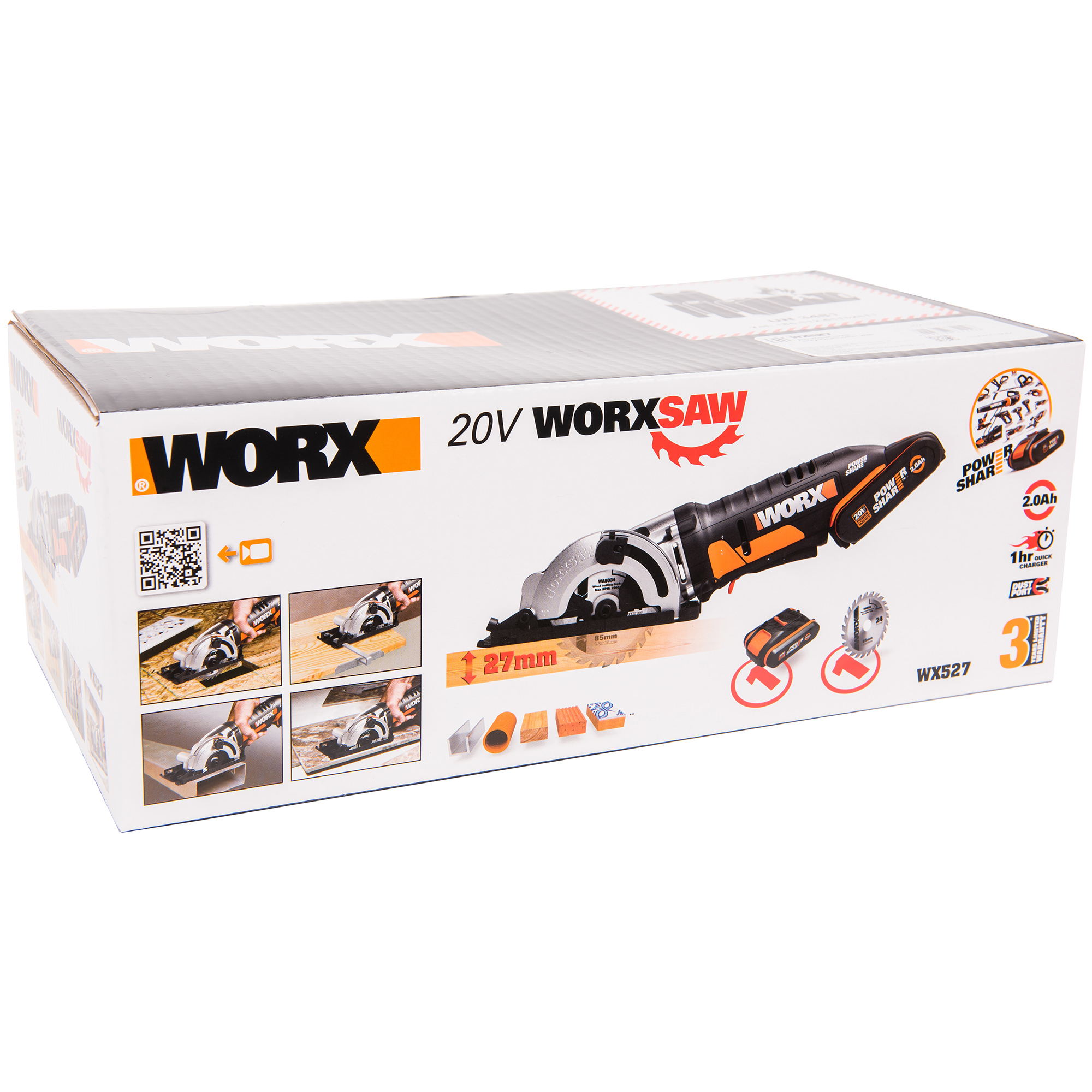 фото Дисковая пила worx wx527 (акб 2,0 ач, зу)