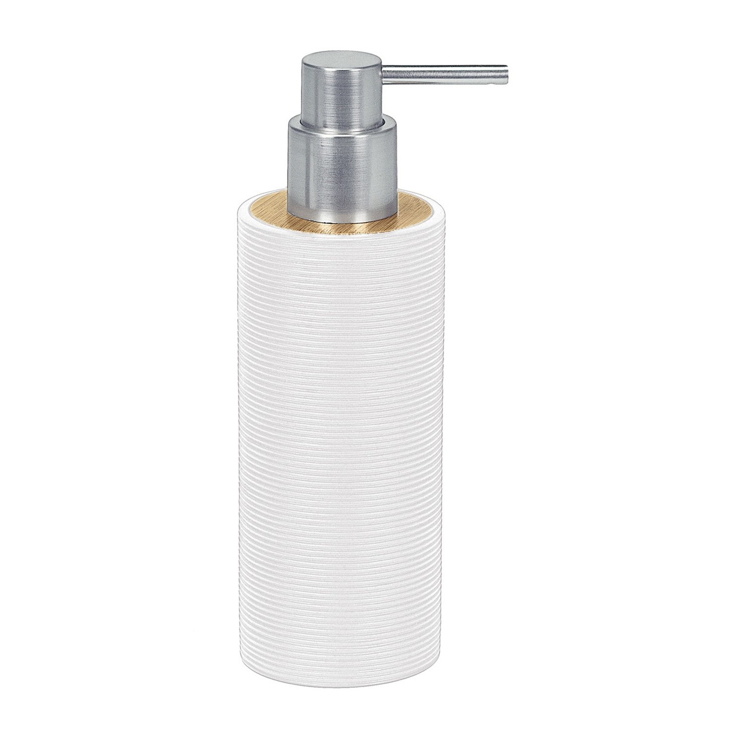 Дозатор для жидкого мыла Kleine Wolke Kyoto белый 6,5х19 см, цвет серебряный - фото 1