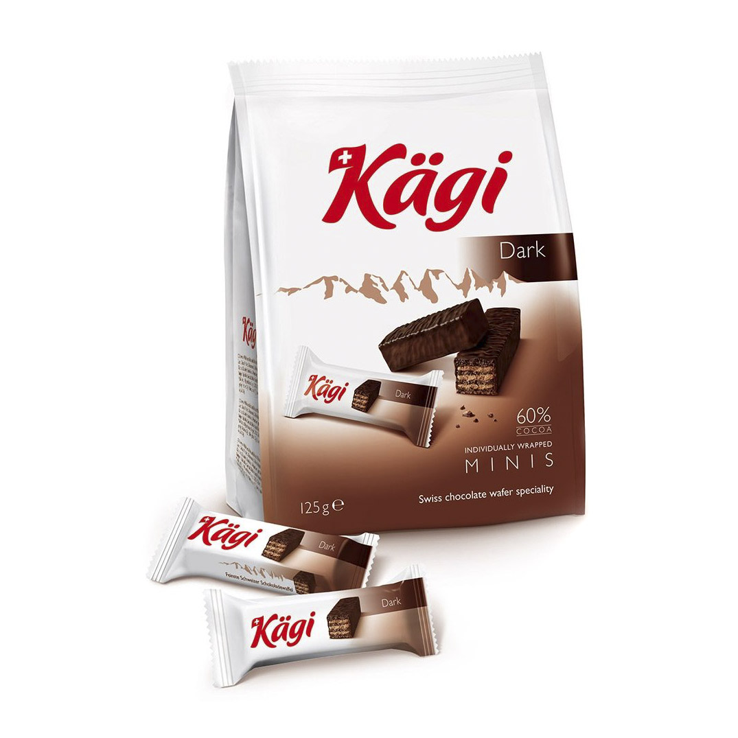 Конфеты вафельные Kagi Dark Choco mini со вкусом темного шоколада 125 г