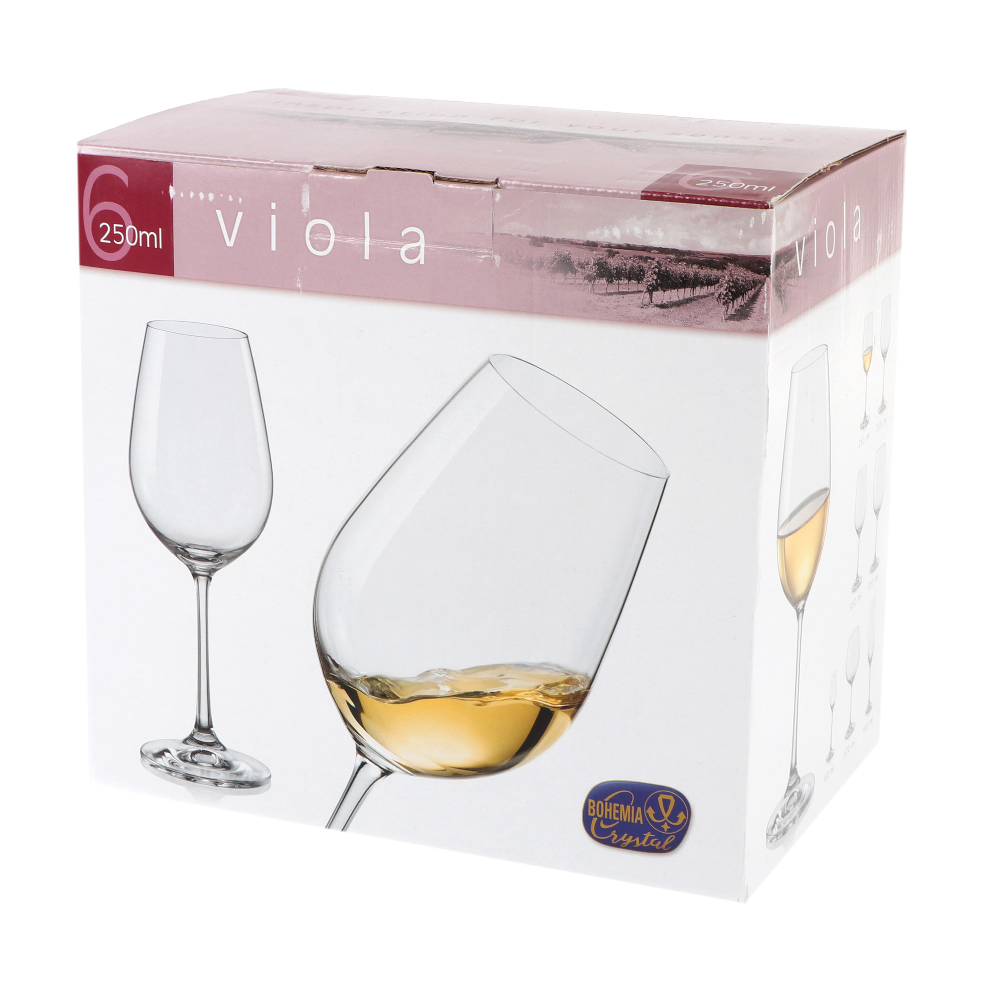 Набор рюмок для вина Crystal Bohemia Viola 250 мл 6 шт - фото 2