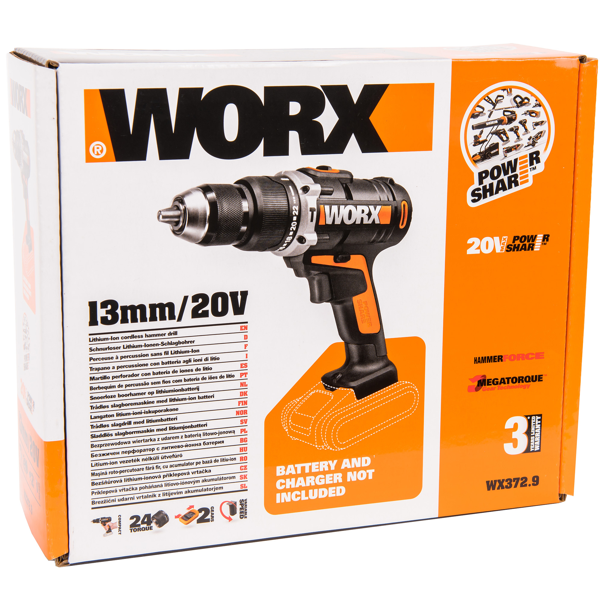 фото Дрель-шуруповерт worx wx372.9 без акб и зу