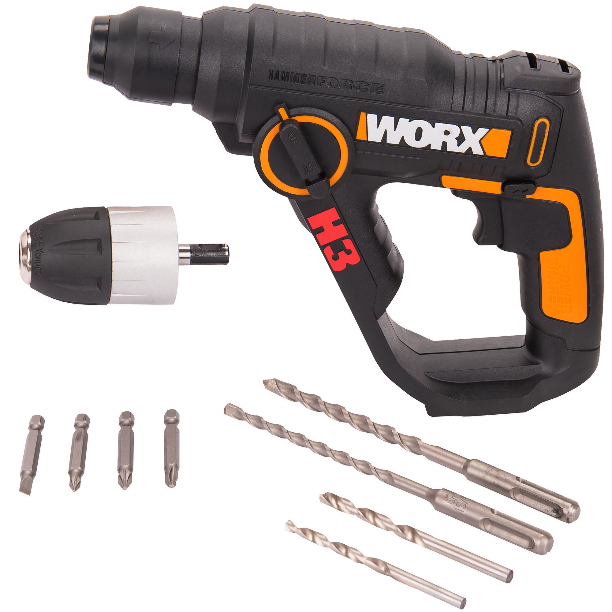 фото Перфоратор worx wx390.9 без акб и зу