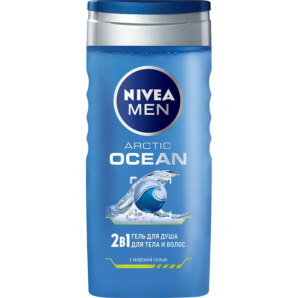 Гель для душа Nivea Men Arctic Ocean 2в1 250 мл, размер 17x7x3 см 82590 - фото 1