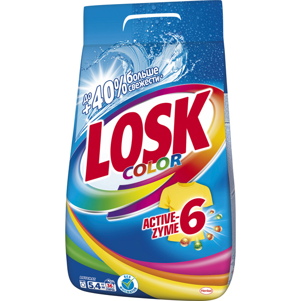 фото Стиральный порошок losk active-zyme 6 color 5,4 кг