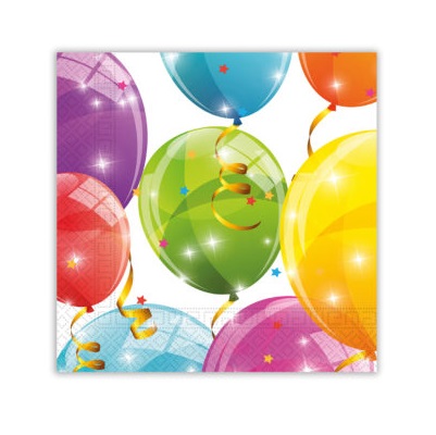 фото Салфетка двухслойная 33х33 см, 20 шт procos sparkling balloons