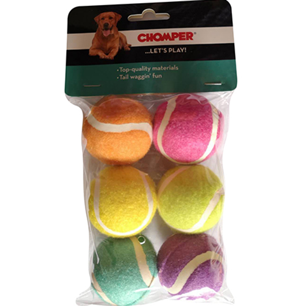 Игрушка для собак CHOMPER Dogicorn Набор Теннисные мячики 6шт ассортимент, размер 5,5 см