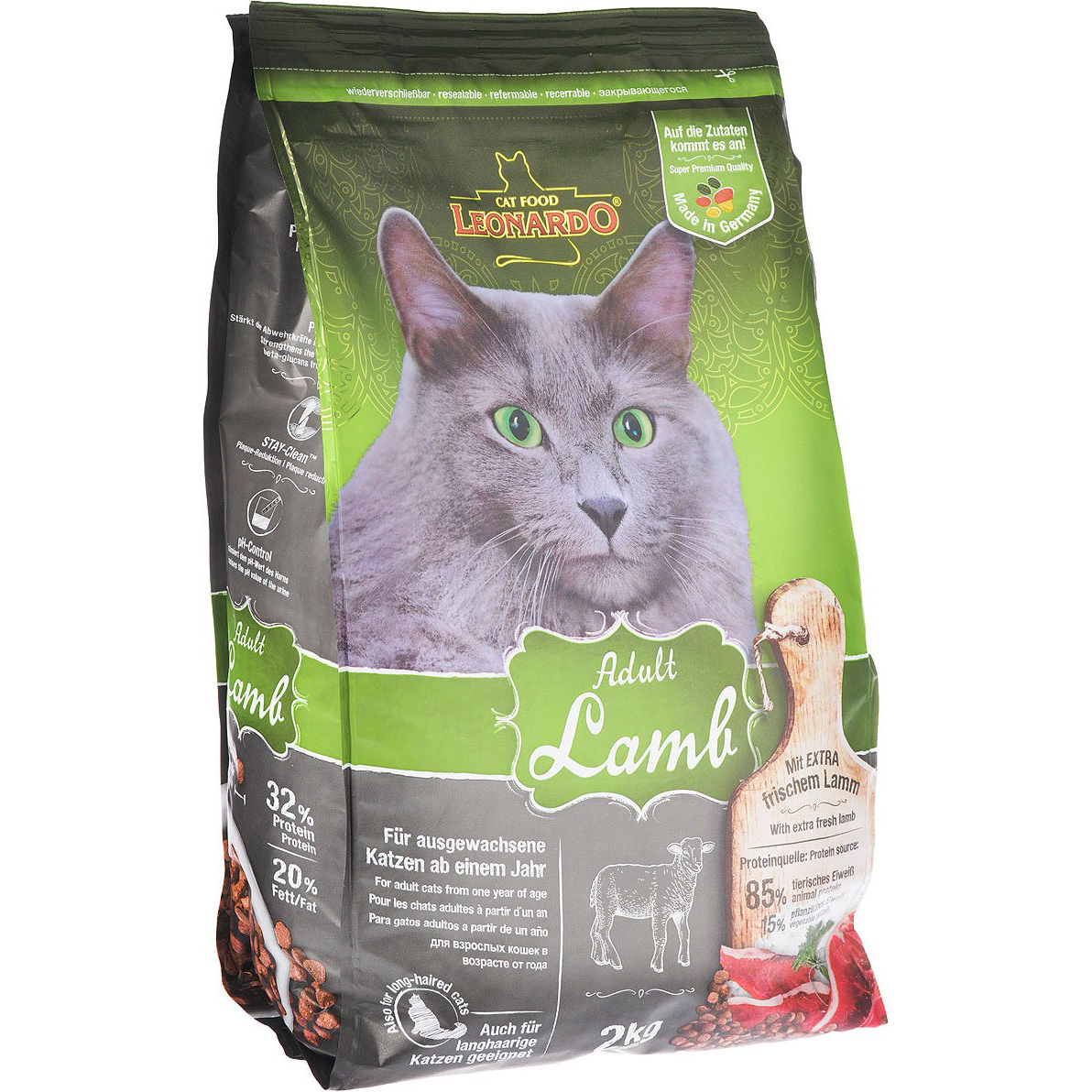 фото Корм для кошек leonardo adult sensetive с ягненком и рисом 2 кг