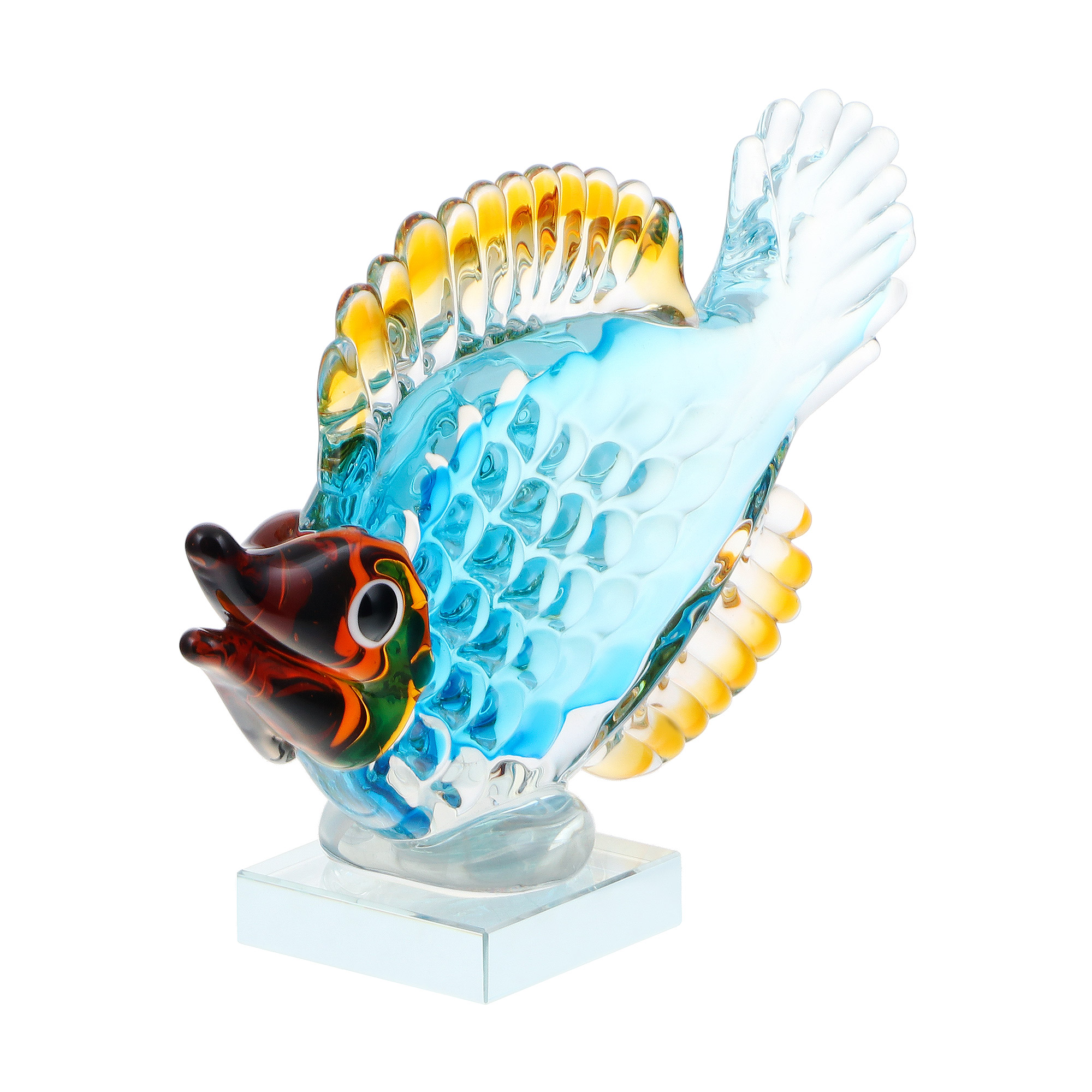 Фигурка Art glass голубая рыбка 28x7x18 см