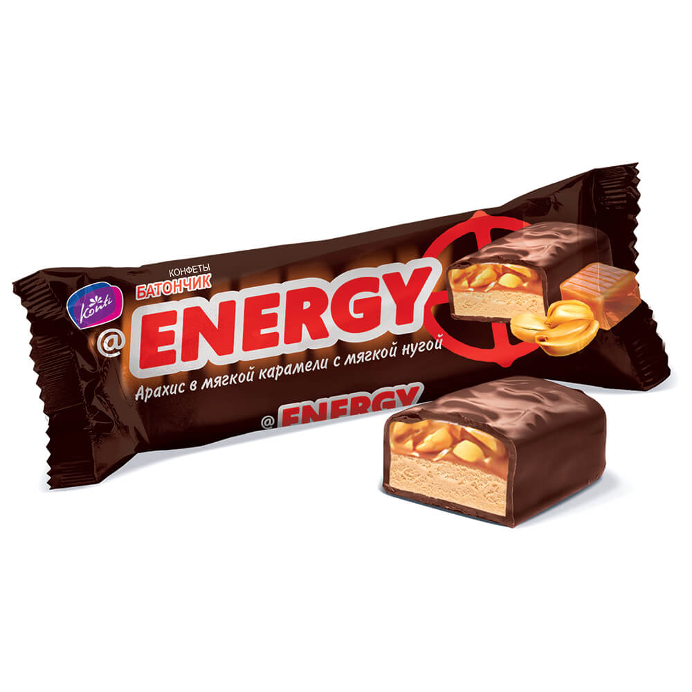 фото Шоколадный батончик konti energy арахис нуга, 40 г конти