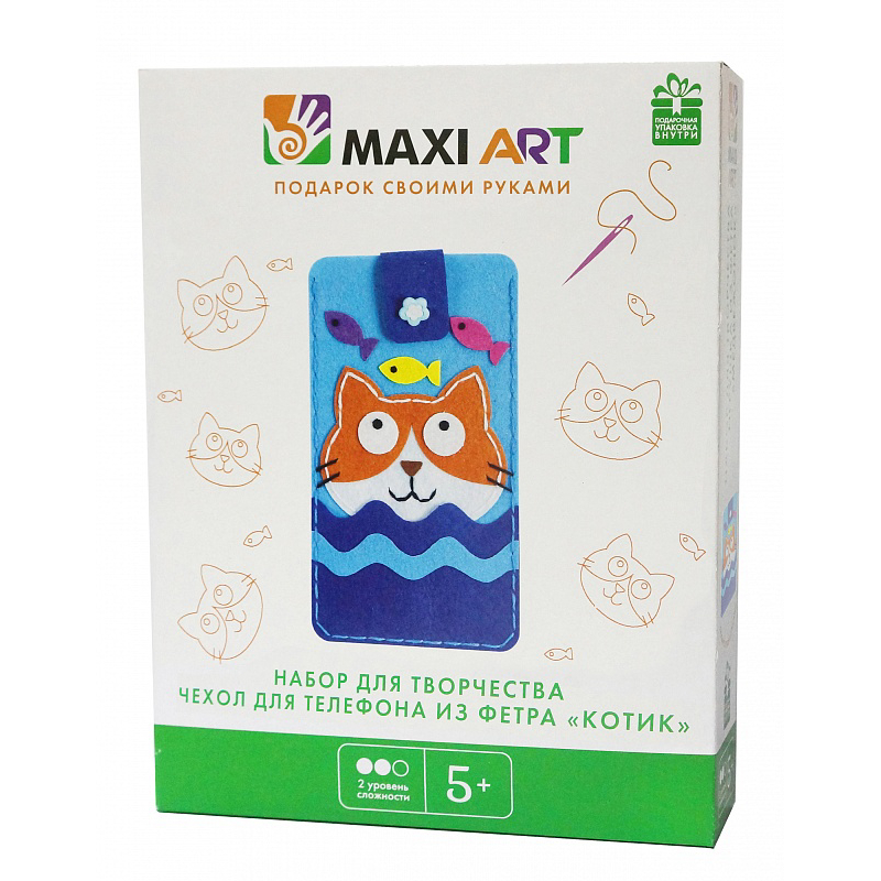 Набор для творчества Maxi Art Чехол Котик