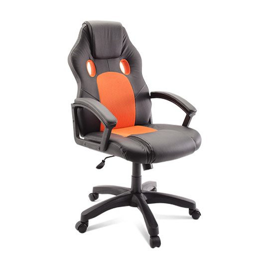 фото Кресло dikline kd34-14 кожзам черный/оранжевый