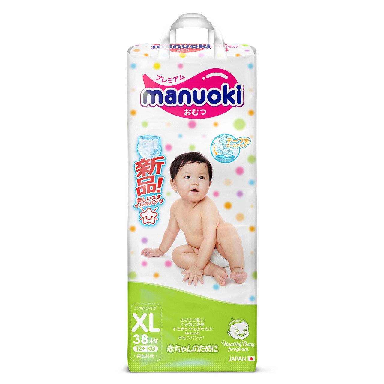 фото Подгузники-трусики manuoki xl 12+ кг 38 шт