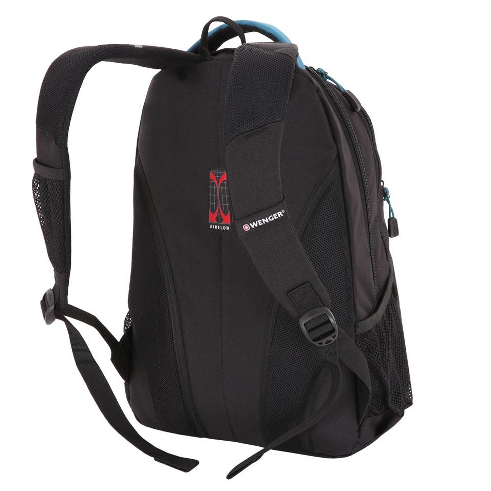 Рюкзак WENGER, черный/бирюзовый, фьюжн/2 мм рипстоп, 32x15x46 см, 22 л, цвет черный/бирюзовый - фото 2