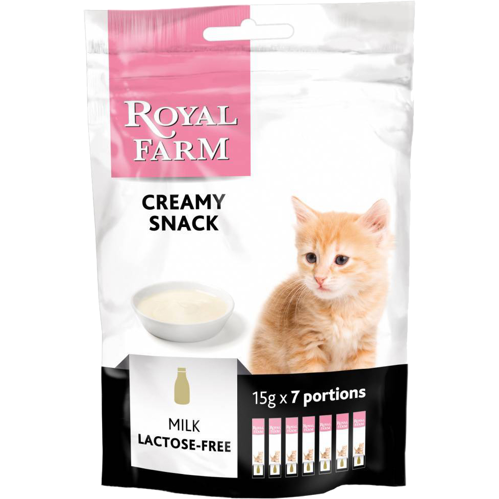 Лакомство для котят ROYAL FARM Creamy Snack с безлактозным молоком 7x15 г