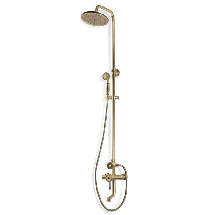 

Комплект для ванной и душа одноручковый короткий (10см) излив, лейка круг Bronze de Luxe 10120r windsor, Бронза