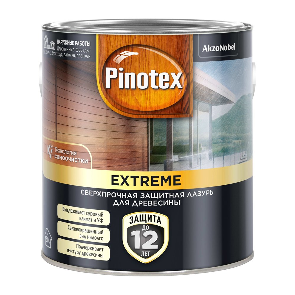 фото Лазурь для дерева pinotex extreme прозрачный bc 2.5л пинотекс/pinotex