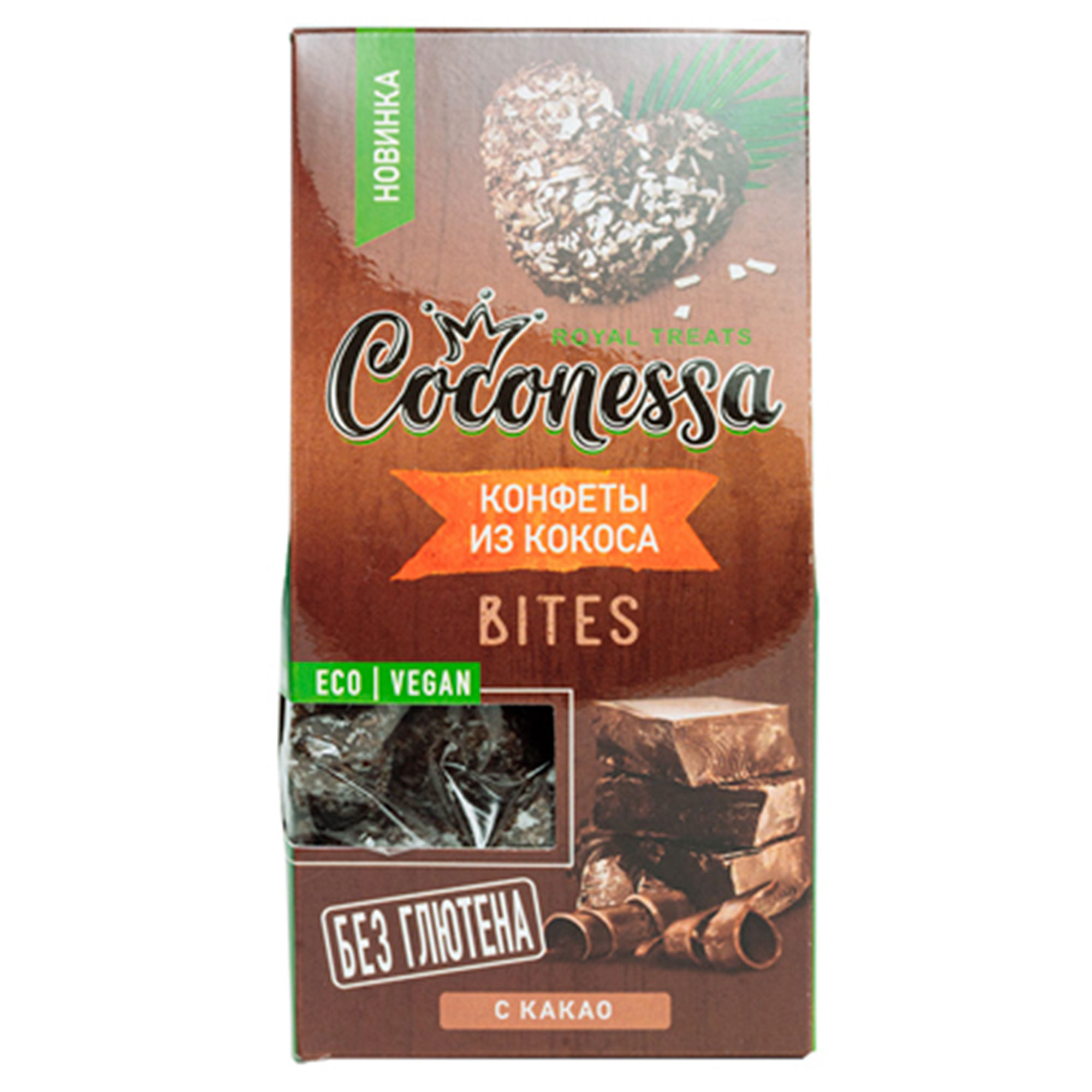 фото Конфеты кокосовые coconessa с какао 90 г