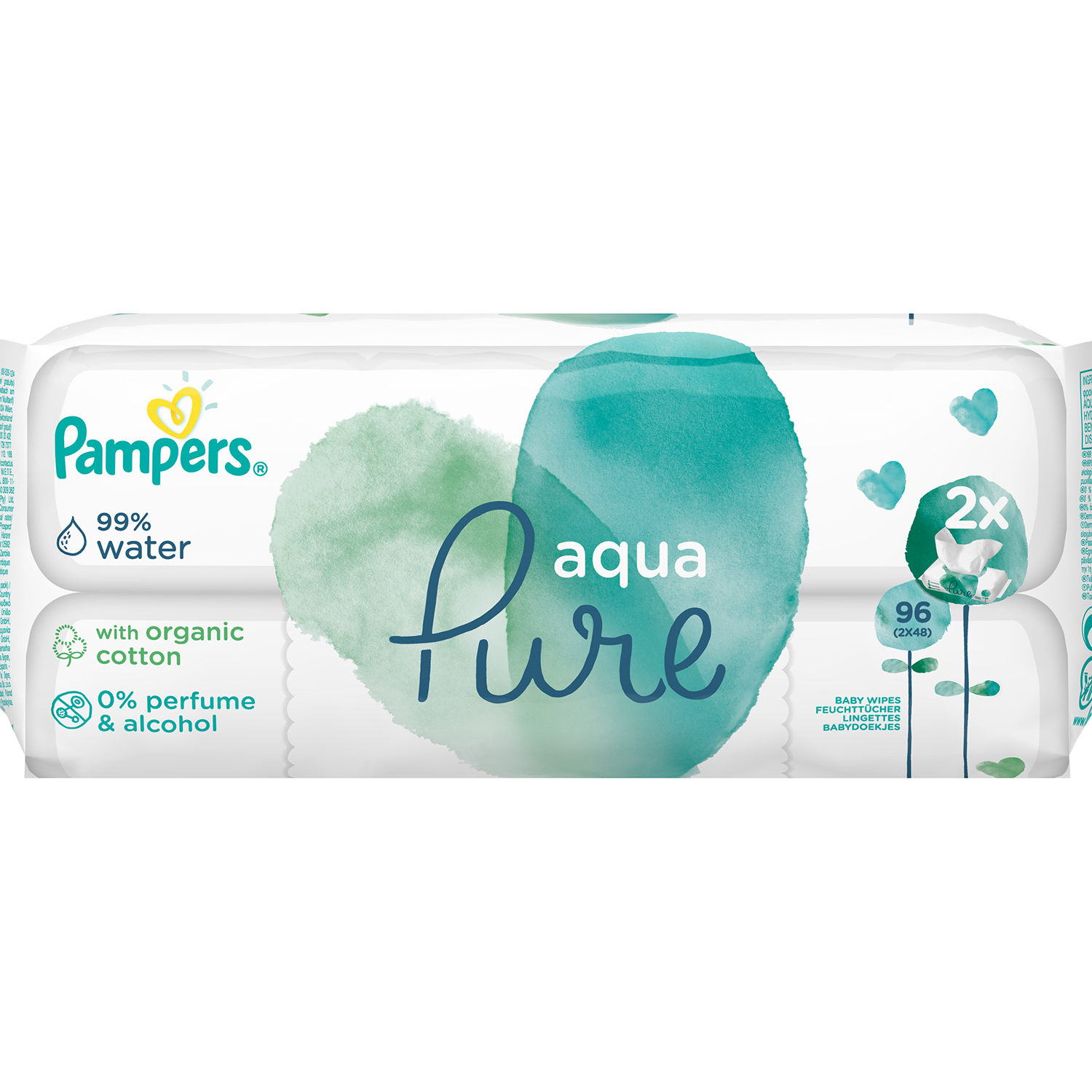 фото Детские влажные салфетки pampers aqua pure 96 шт