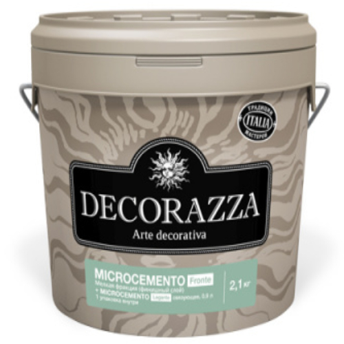 

Декоративное покрытие Decorazza Microcemento Fronte + Legante, 2,1 кг + 0,9 л, Серый