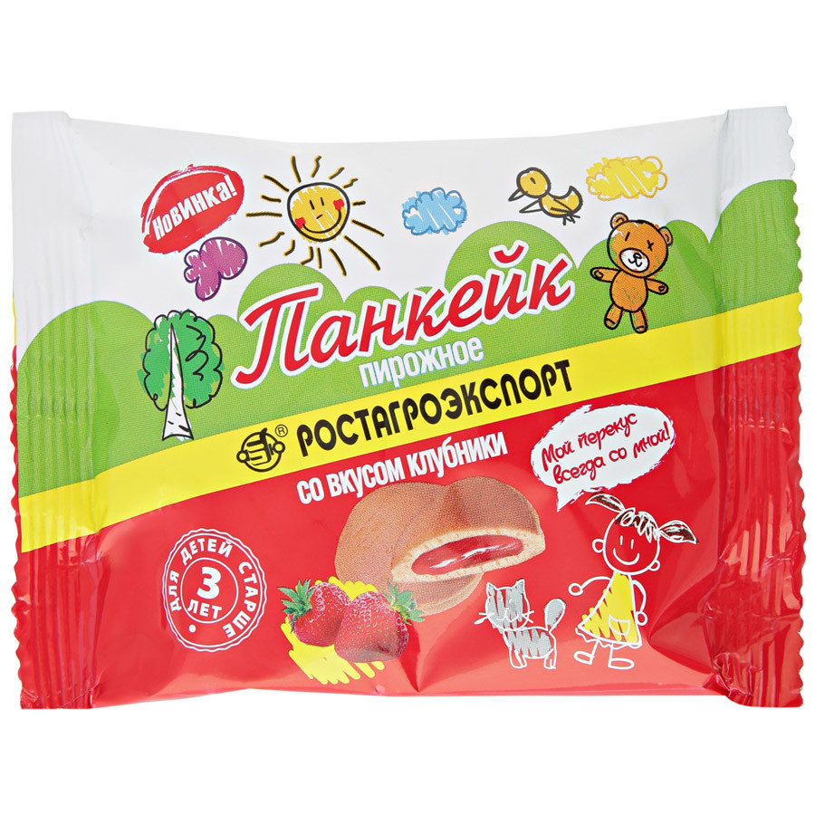 Пирожное РостАгроЭкспорт панкейк cо вкусом клубники, 40 г