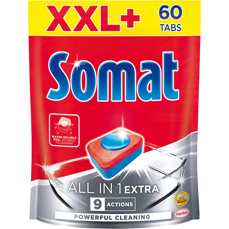 Таблетки для посудомоечных машин Somat All in One Экстра 60 шт
