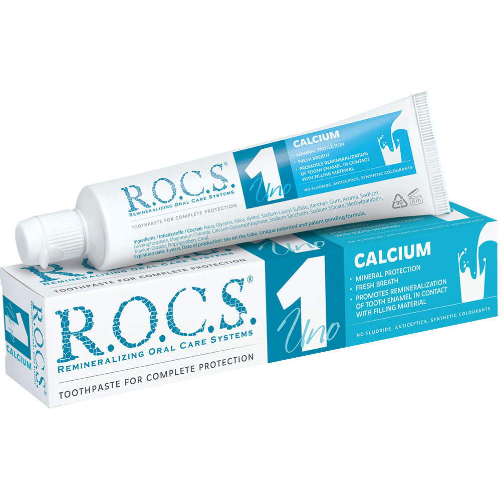 фото Зубная паста r.o.с.s. uno calcium 74 г rocs