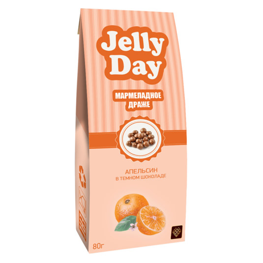

Мармелад Jelly day со вкусом апельсина в темном шоколаде 80 г