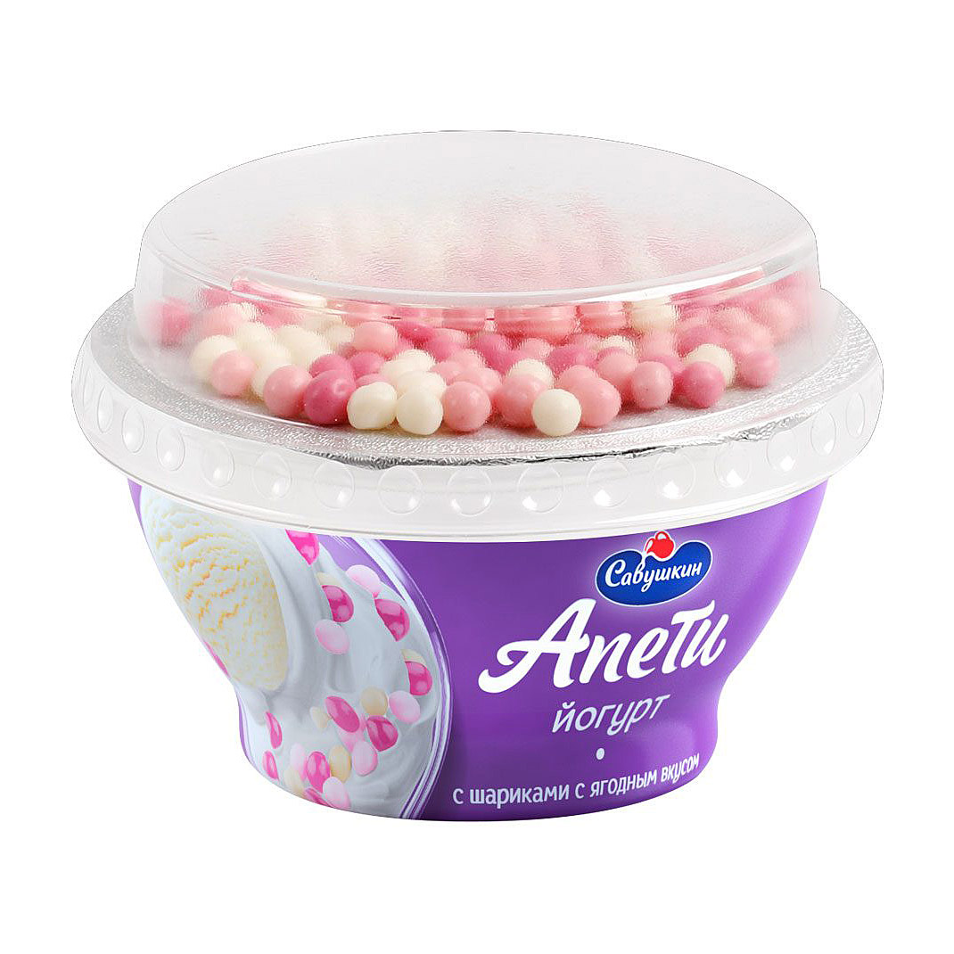 Йогурт Савушкин продукт Апети с ягодным шариками 5% 105г - фото 1
