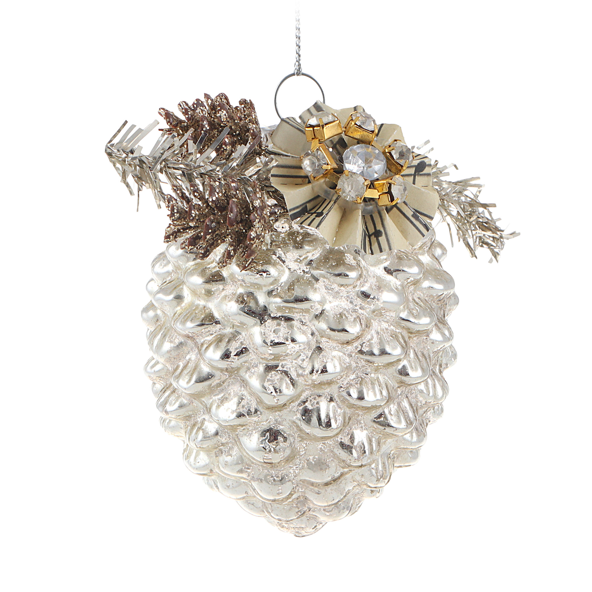 

Украшение Shishi ny шишка серебро 9см