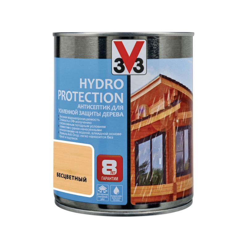 Антисептик алкидный V33 Hydro Protection бесцветный 0,9 л