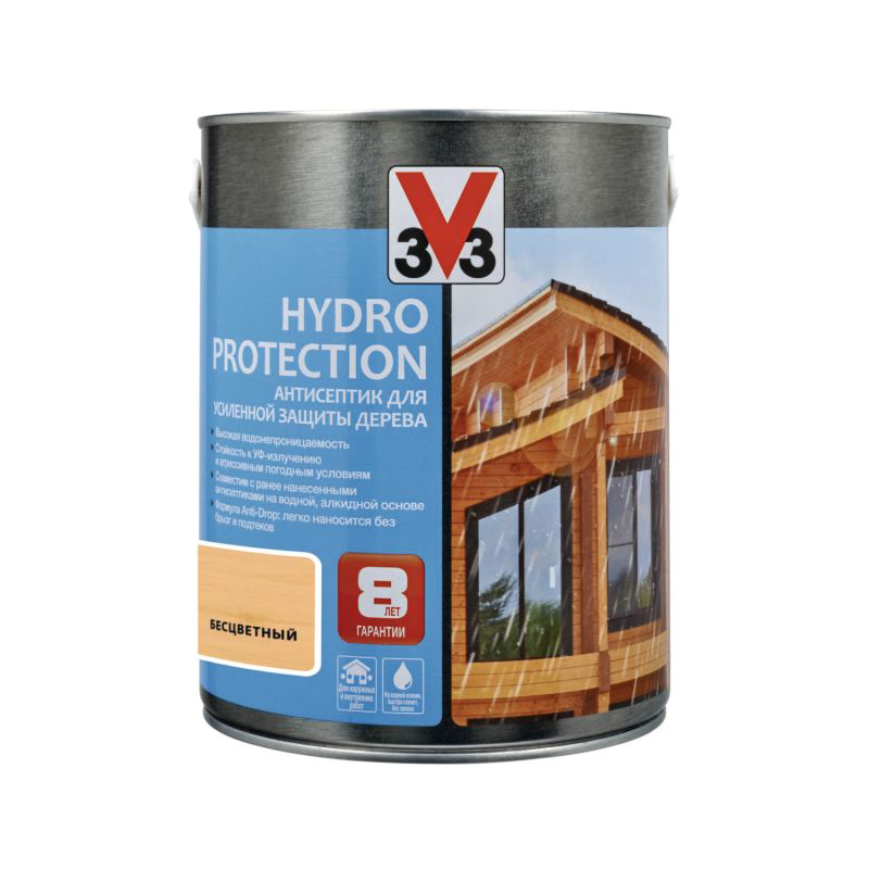 фото Антисептик алкидный v33 hydro protection бесцветный 2,5 л