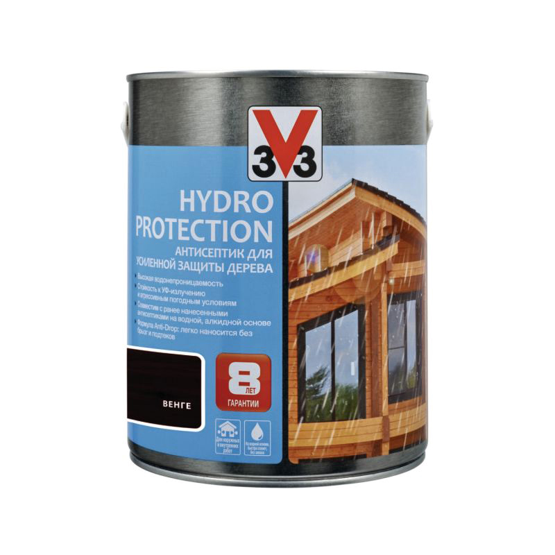 фото Антисептик алкидный v33 hydro protection венге 2,5 л