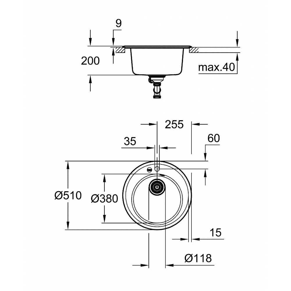 фото Мойка композитная grohe k200 50-c 51.1