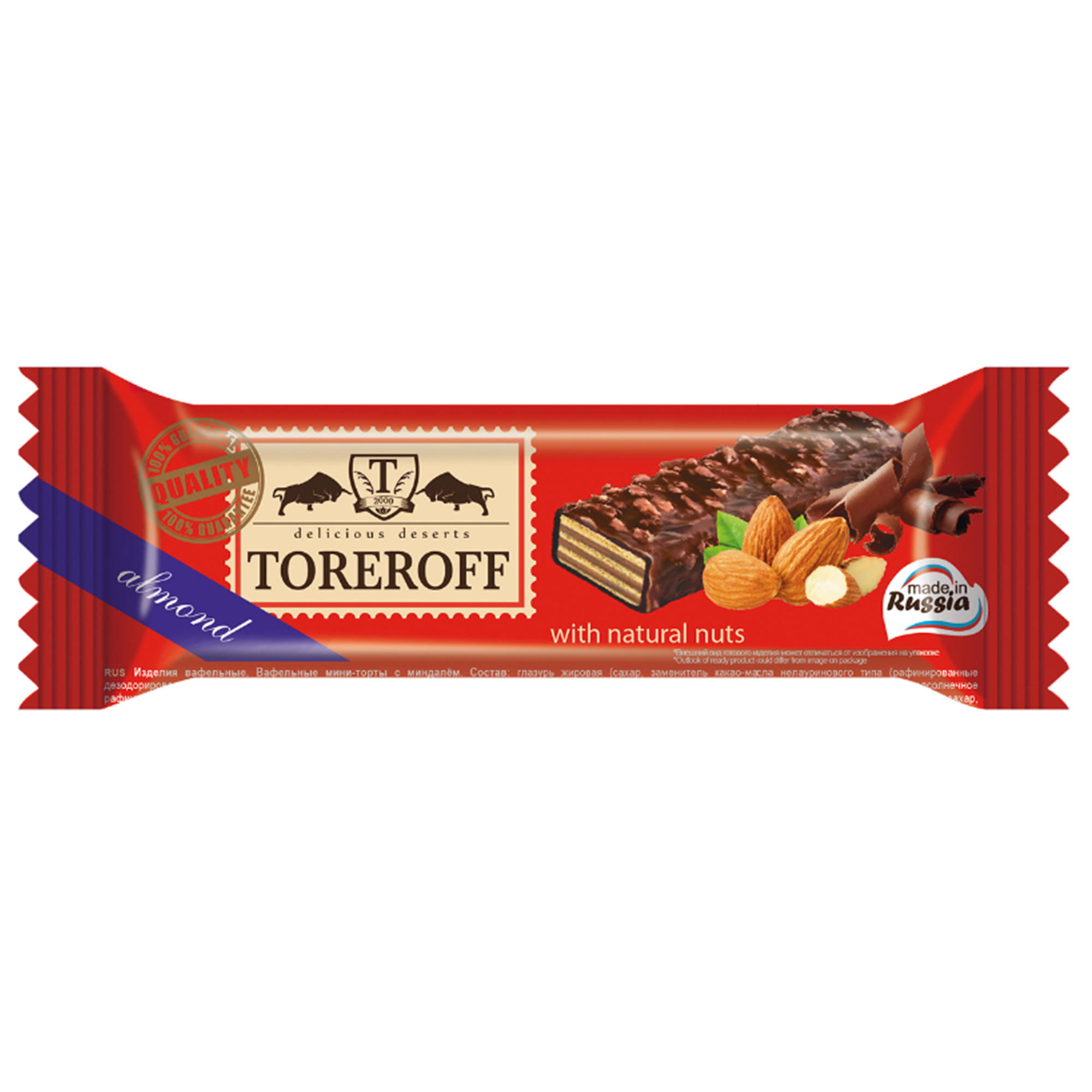 

Вафли Toreroff с миндалем, 35 г