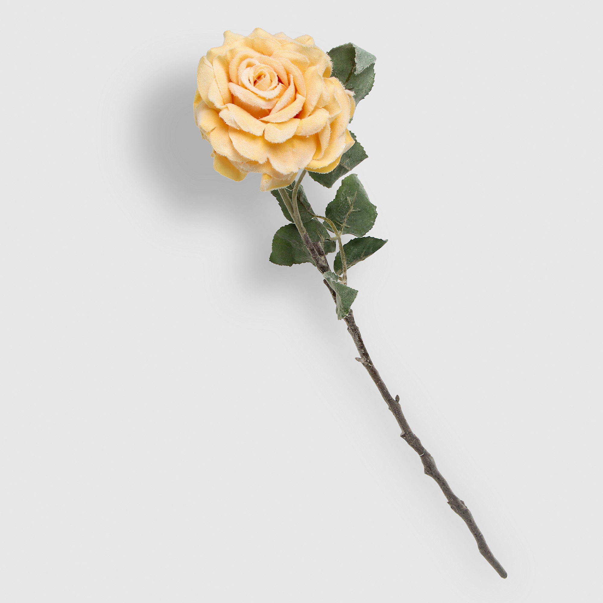 Цветок искусственный Dpi роза 53 см светло-желтый