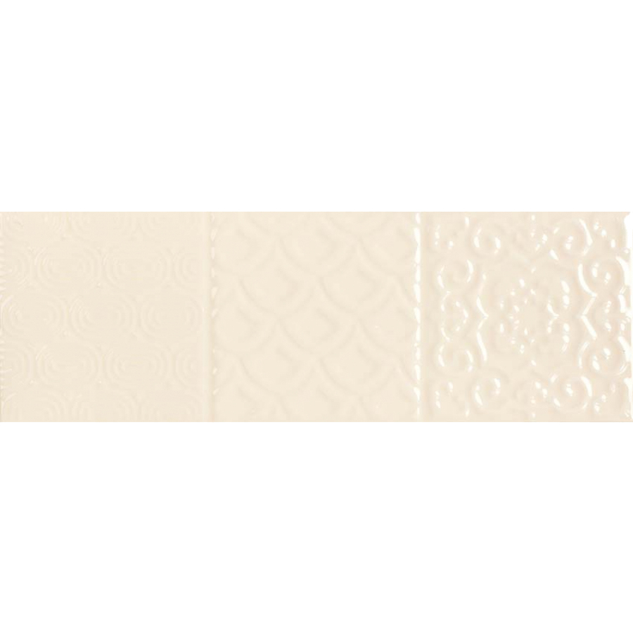 фото Плитка monopole ceramica esencia relieve crema brillo 10x30 см