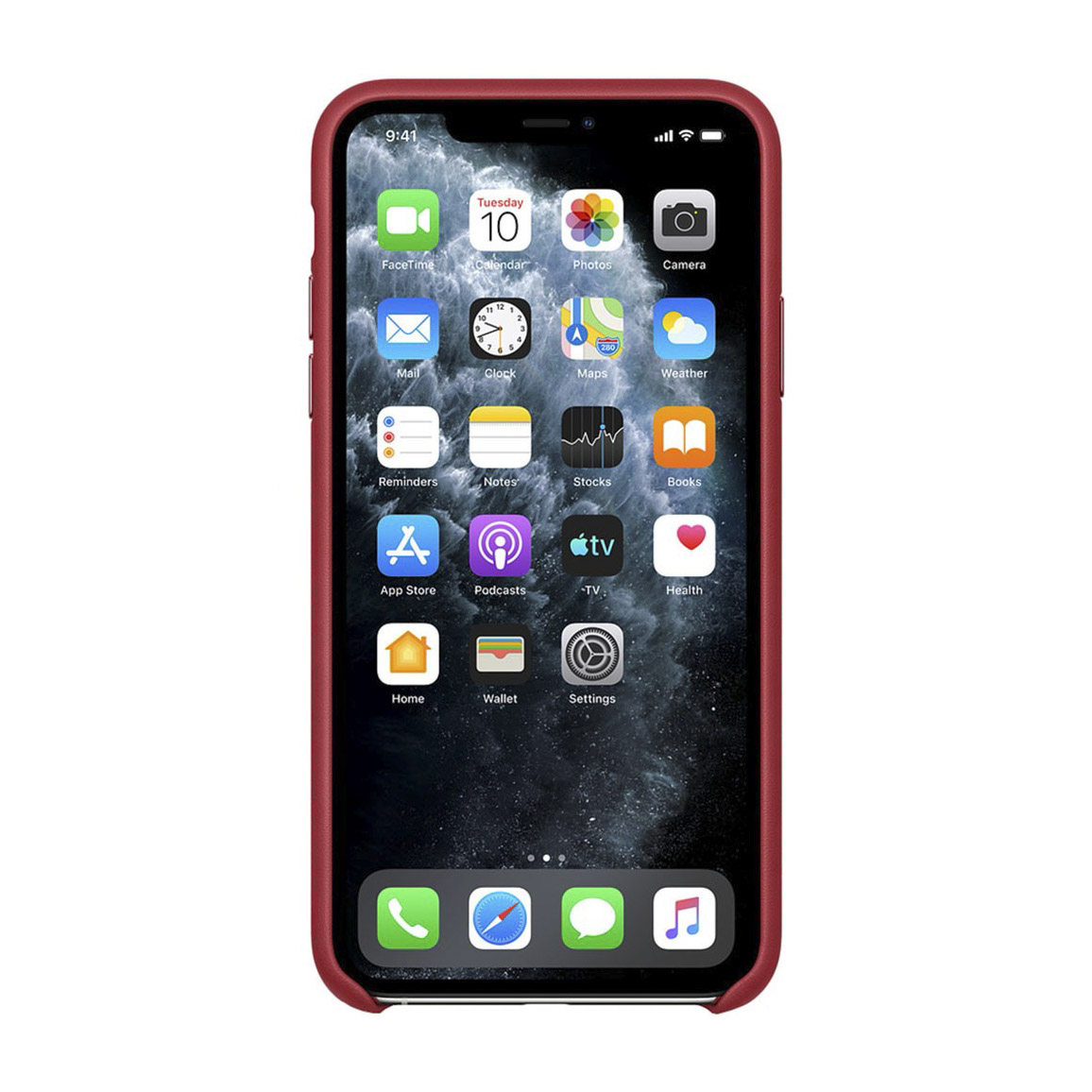 Чехол для смартфона Apple iPhone 11 Pro Leather Case, красный - фото 2