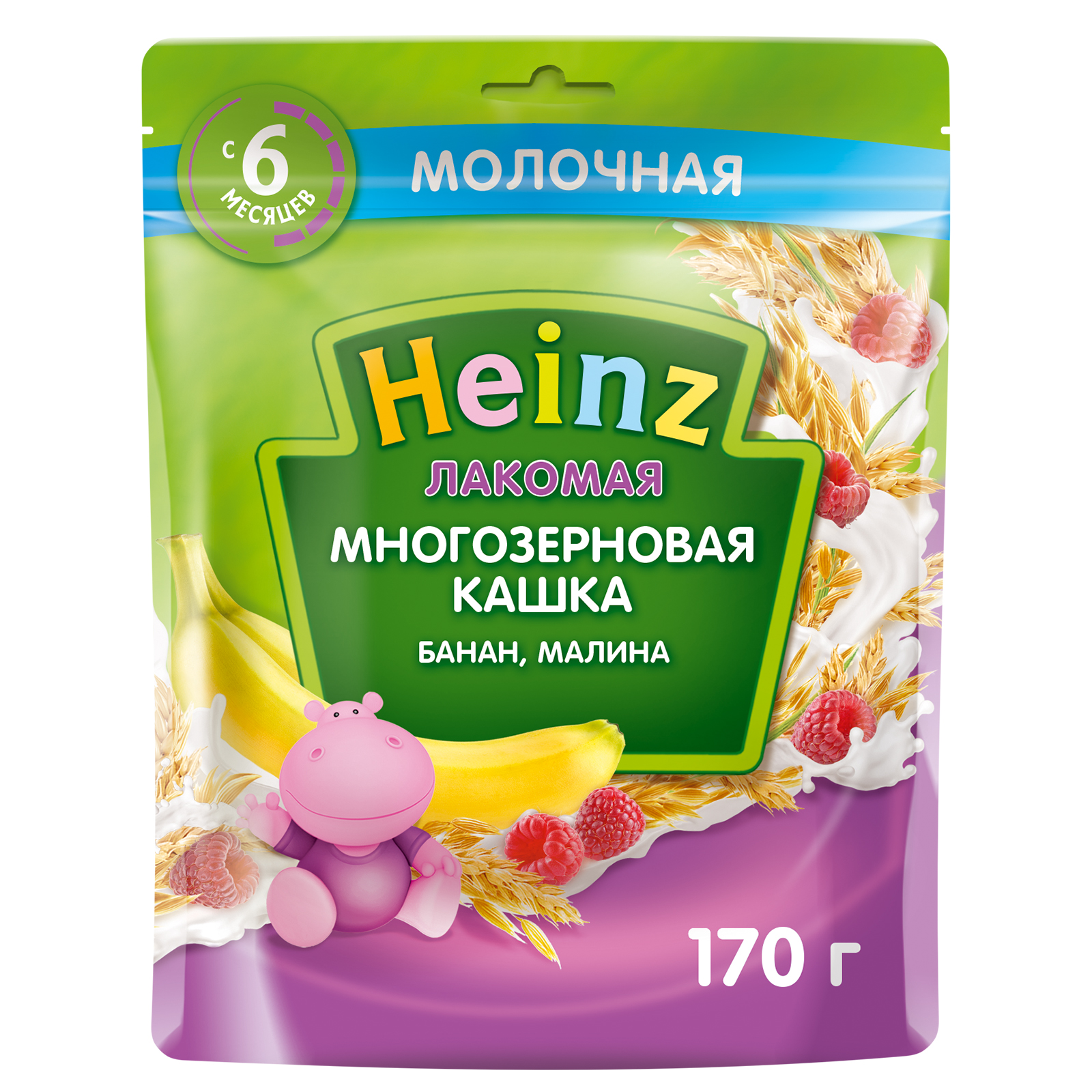 фото Каша heinz лакомая многозерновая банан, малина с 6 месяцев 170 г