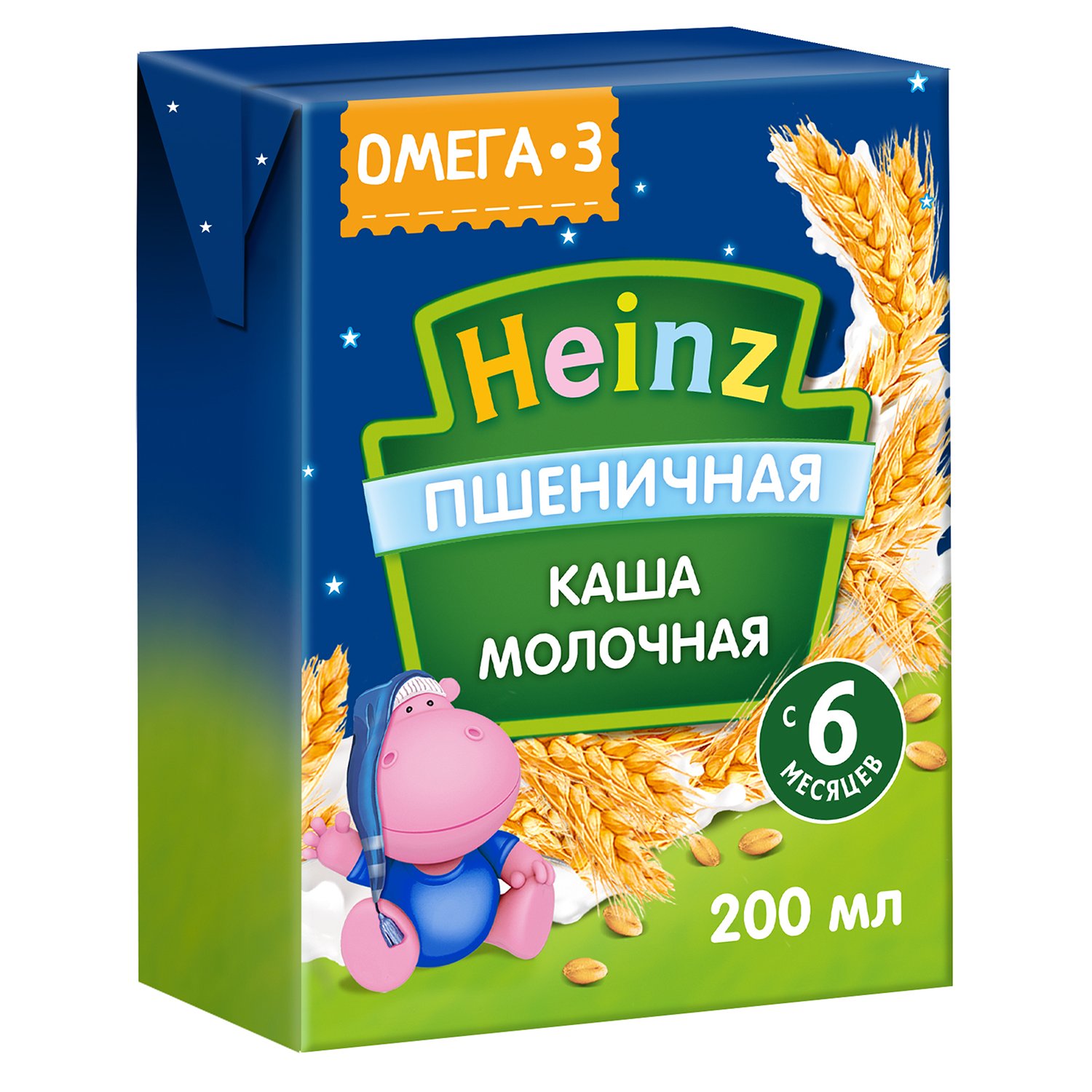 

Кашка молочная Heinz с Омега 3 пшеничная, 200 мл, с 6 месяцев